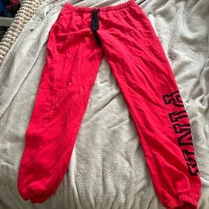 Pink Victoria’s Secret Red Sweatpants
